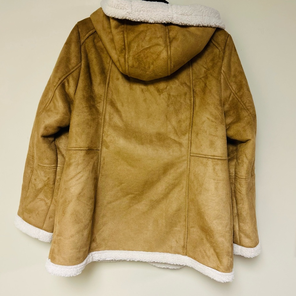 Tan Faux Shearling Hooded Jacket by Ugg